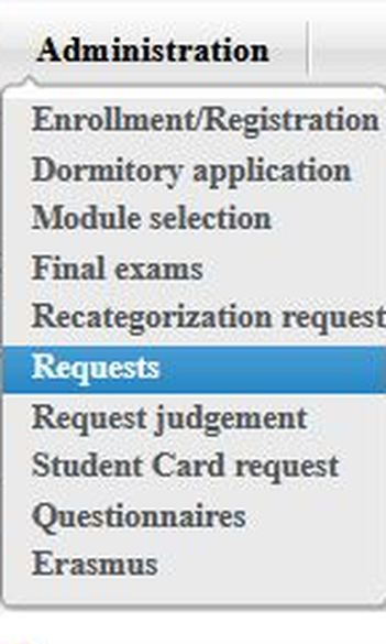 Request form for the Academic Committee - Neptun
