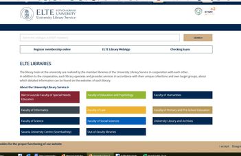 The website of the ELTE University Library Service has been renewed