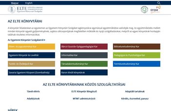 Megújult az ELTE Egyetemi Könyvtári Szolgálat honlapja